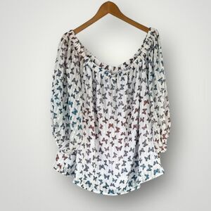🎉5 for $45 🎉 Cato Top Blouse Shirt Women Size 22-24 Butterfly Print